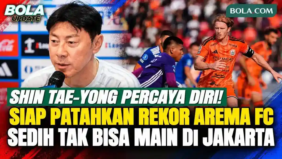 Shin Tae-yong Bidik Akhiri Catatan Nirmenang Persija atas Arema FC