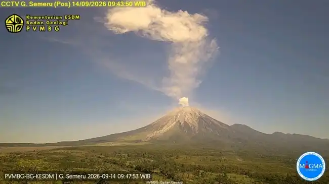 Erupsi Semeru pada 9 Oktober 2026, Status Gunung Berada di Level III Siaga Erupsi Semeru pada 9 Oktober 2026, Status Gunung Berada di Level III Siaga