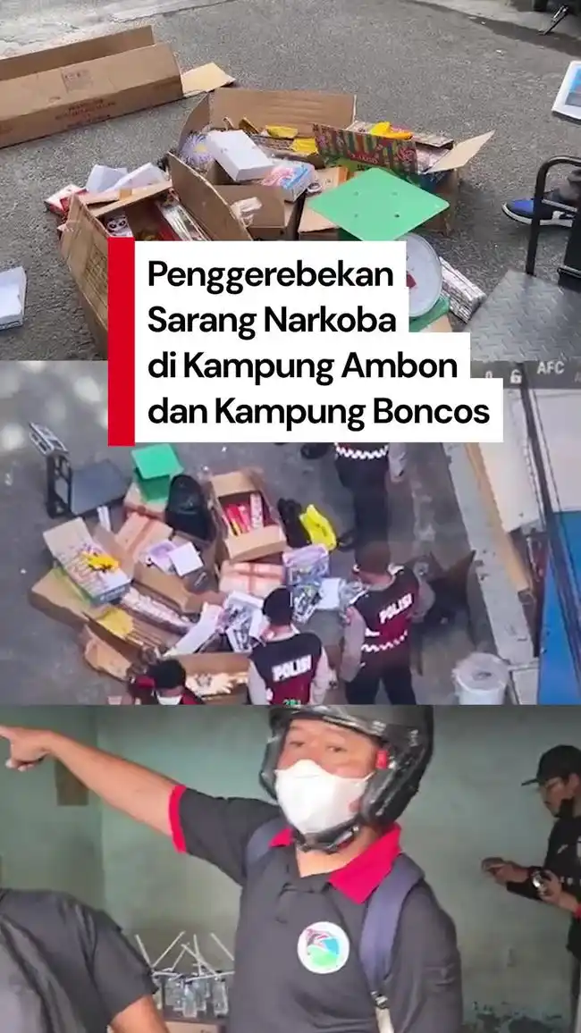 Aparat Gabungan Gerebek Peredaran Narkoba di Kampung Ambon dan Kampung Boncos