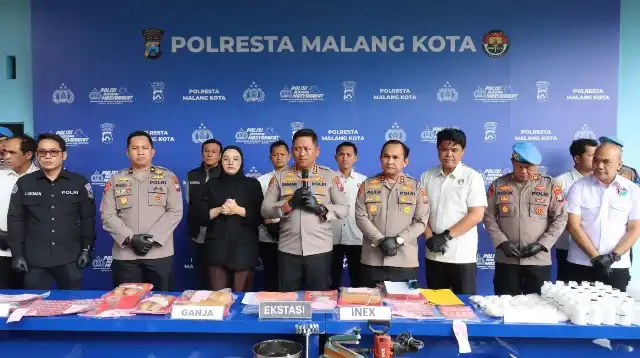 Polresta Malang Kota Ungkap 119 Kasus Narkoba dan Amankan 175 Tersangka