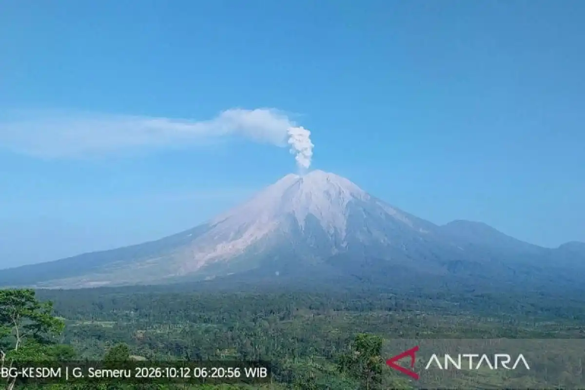 Erupsi Semeru pada Senin Pagi, Kolom Abu Teramati Setinggi 900 Meter