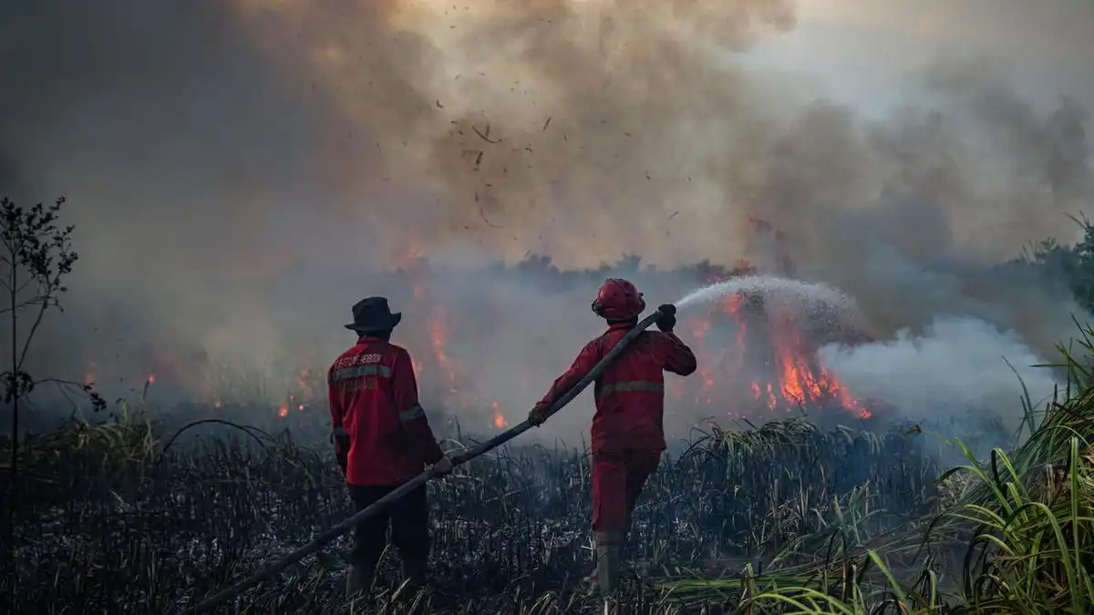 Asap Tebal Hambat Operasi Lima Helikopter Pemadam Karhutla di Sumsel