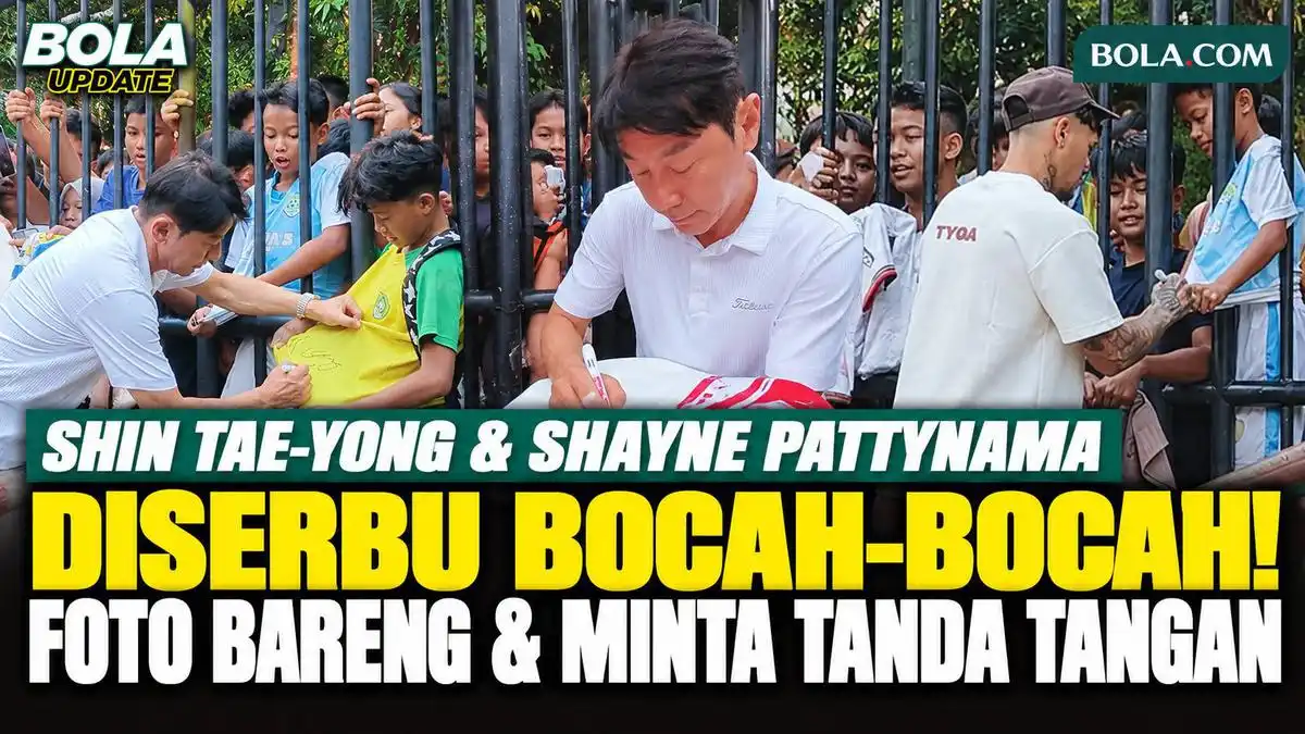 Momen Hangat Usai Latihan Persija: Anak-Anak Bertemu Shin Tae-yong dan Shayne Pattynama
