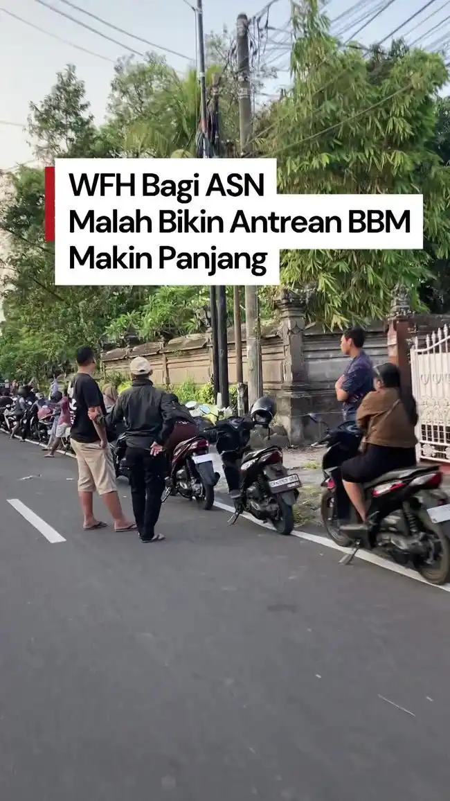 Antrean BBM Mengular di Klungkung saat ASN WFH dan Pelajar Belajar Daring