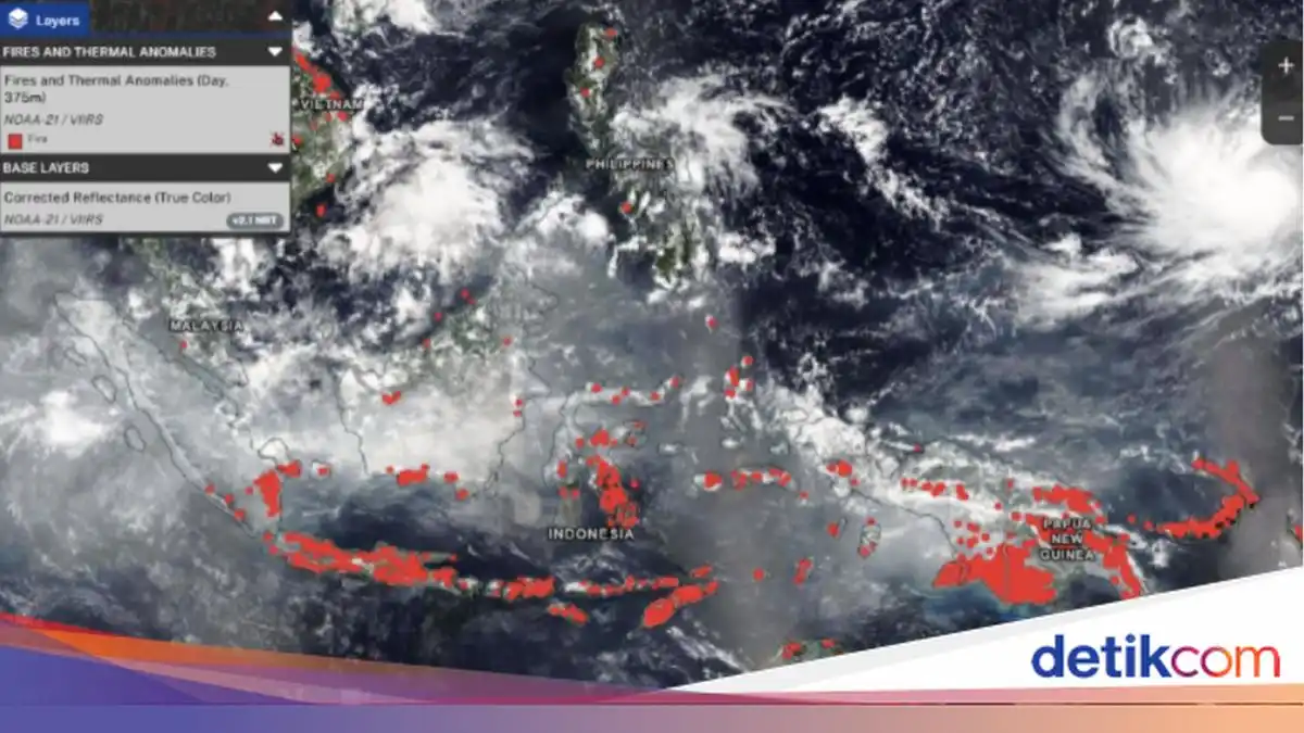 Pantauan NASA: Titik Panas Karhutla dan Asap Terlihat di Indonesia