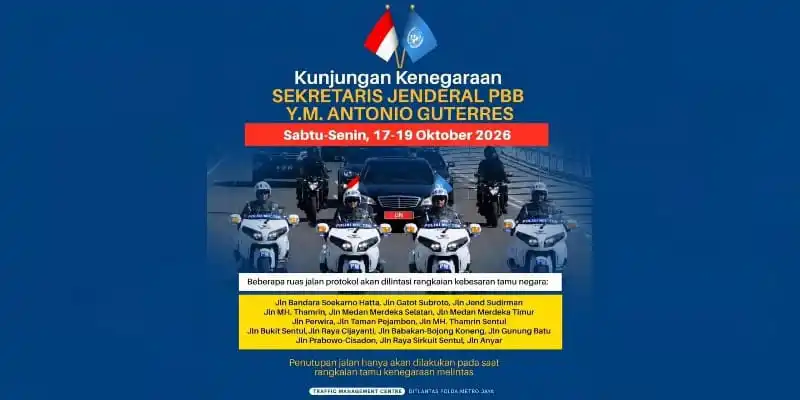 Kunjungan Antonio Guterres ke Indonesia, Polisi Siapkan Pengaturan Lalu Lintas