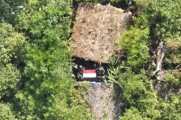 Penyisiran Hutan Sugapa Temukan Honai dengan 559 Selongsong Peluru